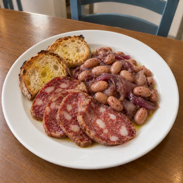 Salam d'la Duja con fagioli borlotti